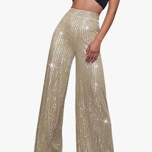 Women's Sparkle Sequin Flare Pants